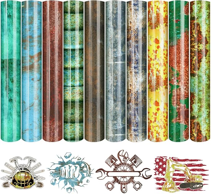 Tintnut Rusty Heat Transfer Vinyl, 10 Sheets 12×10in Iron on Vinyl | Scratched