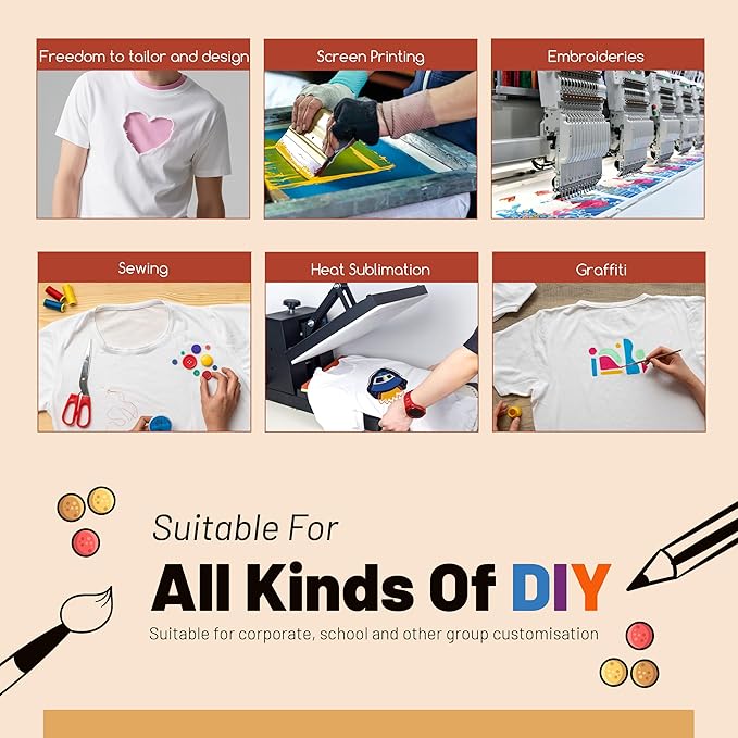 Joyclub 5 PCS Unisex Sublimation Blanks Bulk Polyester T Shirts