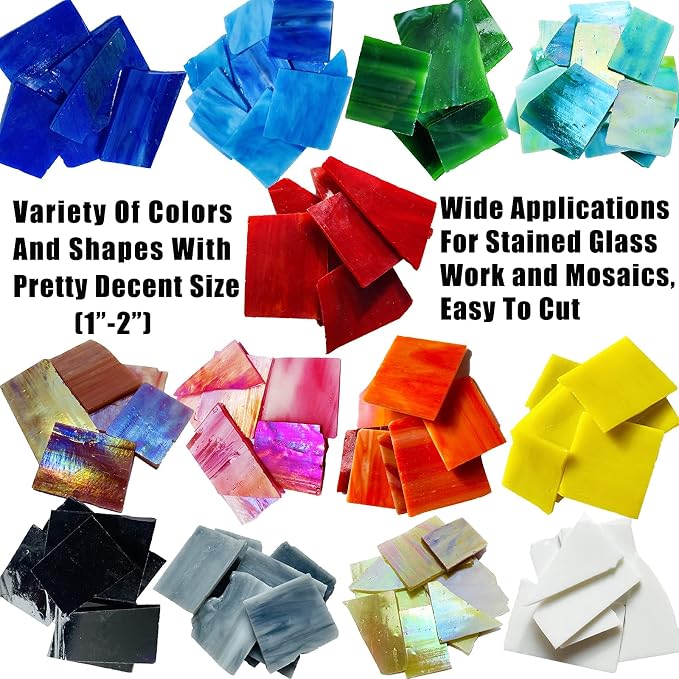 Mosaic Tiles Stained Glass Scraps Sheets