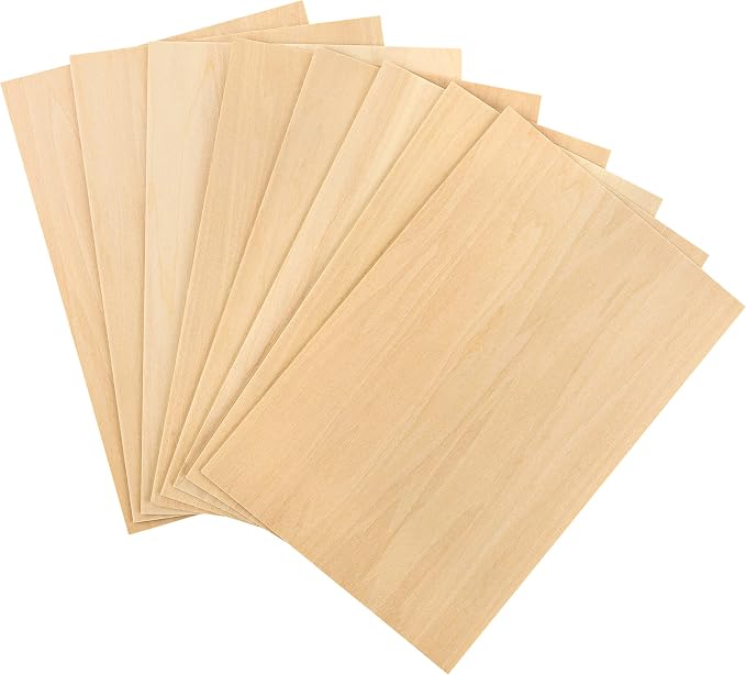 Hammont Basswood Sheets Pack of 8-12"x8" Laser Wood, 1/16 Thin Wood