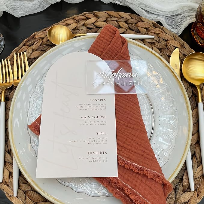 KAITELA 12 Pcs Clear Acrylic Place Cards 4" x 2.5" Rectangle Blanks |
