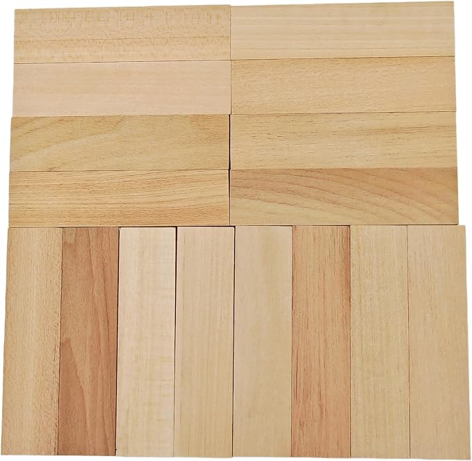 16Pcs Unfinished Basswood Blocks-1x1x4 Inch Small Rectangular Wood Blocks