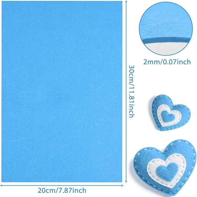 NEBURORA 12 Pcs 2mm Thick Stiff Felt Sheets