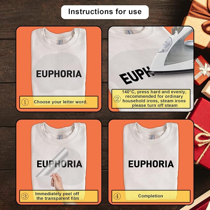 24 Sheets Iron On Letters for Clothing