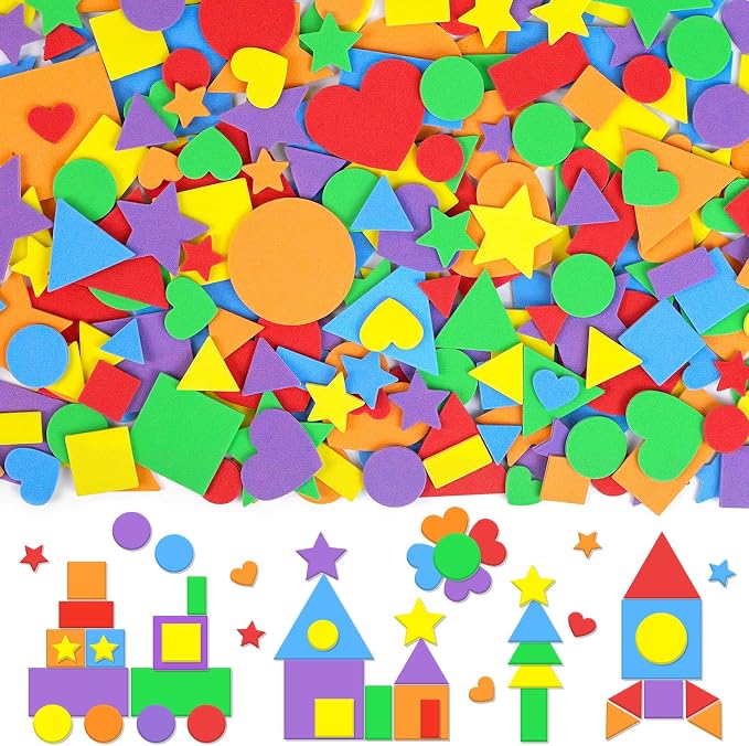 600Pcs Foam Stickers Foam Shape Stickers