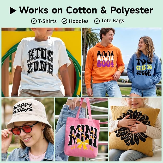 TECKWRAP Heat Transfer Vinyl for T-Shirts, 50+ Washes, REACH Certified & Dryer