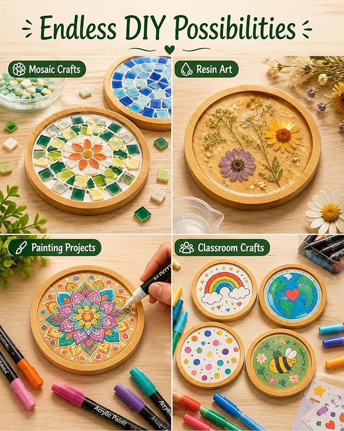 Bamboo Coasters for Crafts, DIY resin projects, classroom crafts, handmade