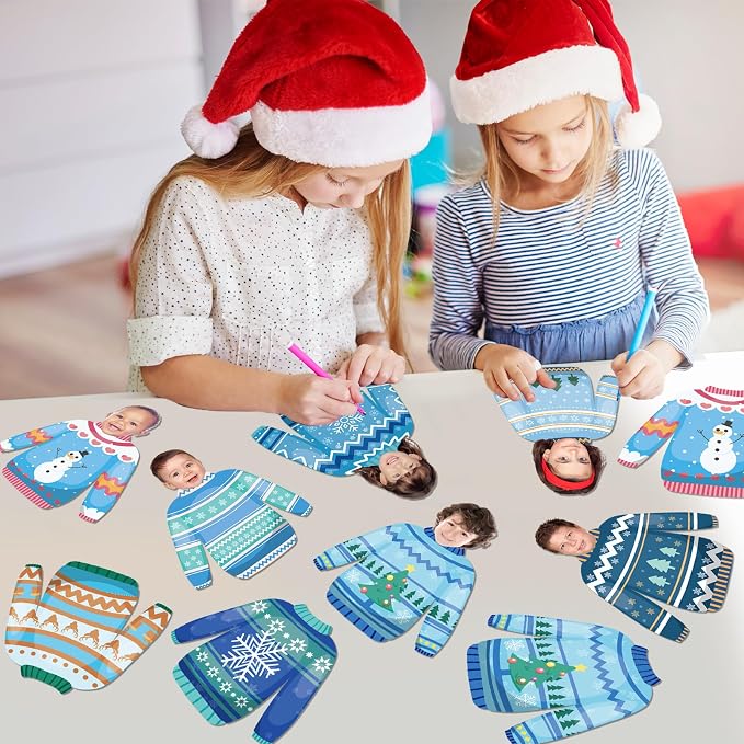 60pcs Winter Theme DIY Cutouts Sweater Bulletin Board Decoration Set Christmas