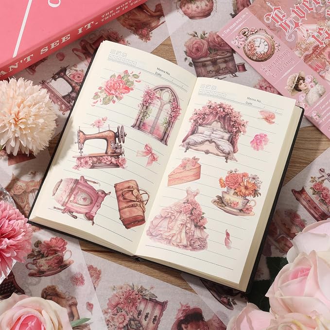 Vintage Ephemera Sticker 24 Sheets precut 300 washi Stickers Paper People