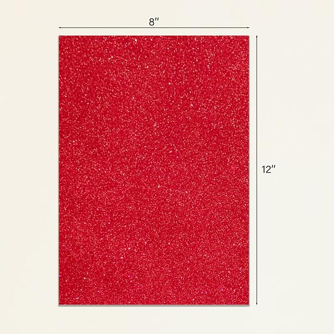 SALEMAR Red Sticky Glitter Foam Sheets