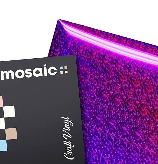Mosaic+ Purple Brushed Holographic 1ft x 5ft Crafting Vinyl Crinkle-Free 8yr UV