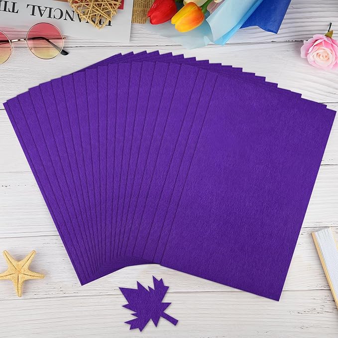 NACHLYNN 20Pcs Self Adhesive Felt Fabric Sheets 7"x11.5" /18x29cm Sticky Back