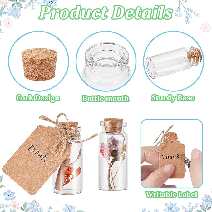 200 Pcs 10ml Glass Bottles