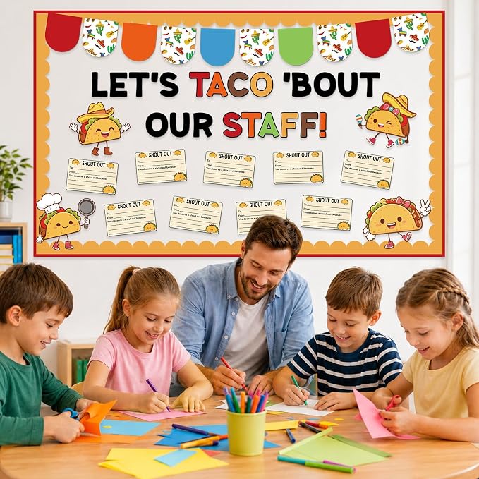 Staff Shout Out Bulletin Board Set Taco Staff Shout Outs Decorations Cute Taco
