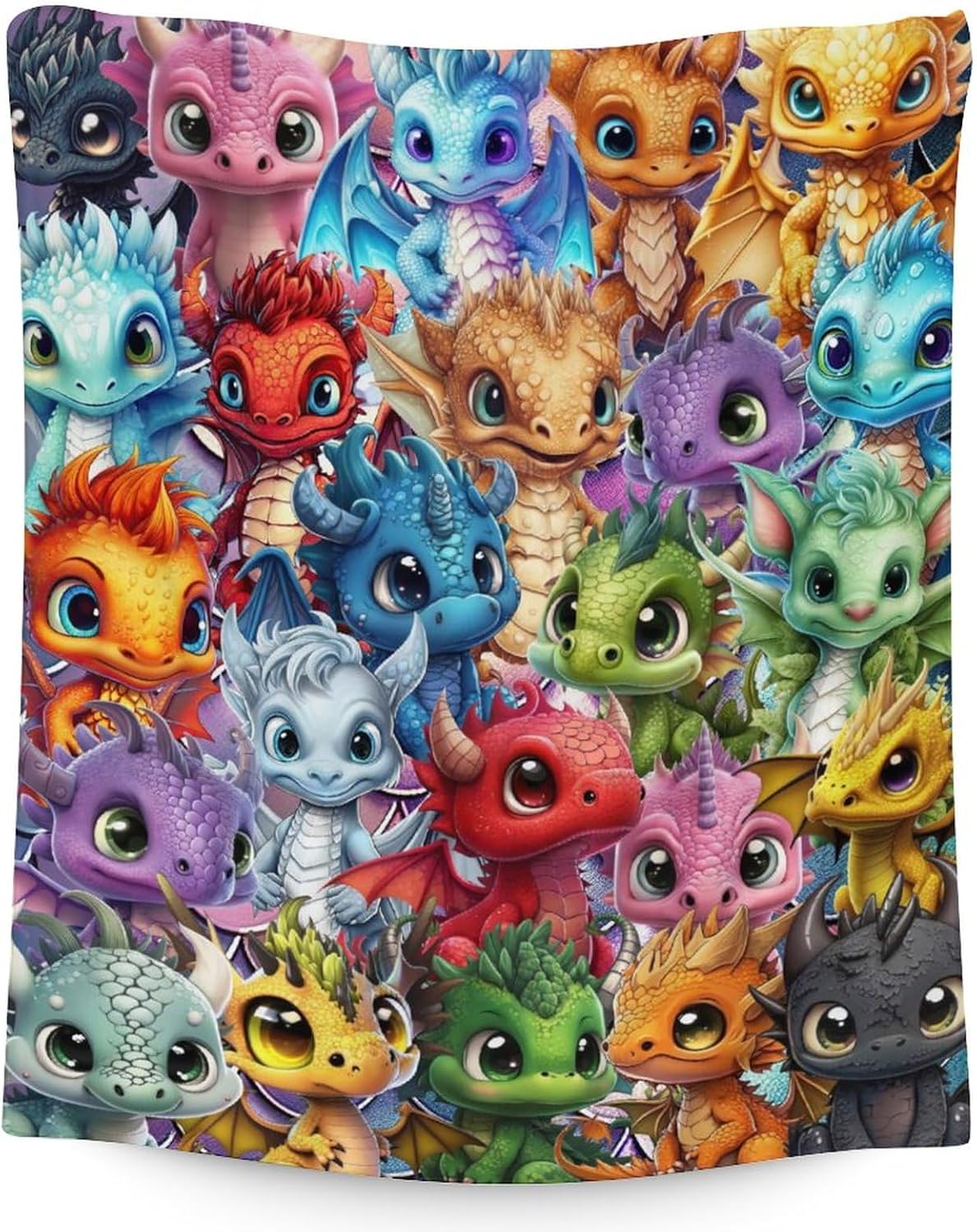 Dragon Blanket Gifts - 40x50 Inches Cute Throw Blanket for Kids, Boys & Girls - Colorful Soft Fuzzy Blankets for Couch, Sofa & Bed