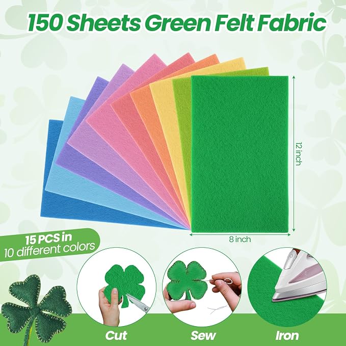 Peryiter 150 Pcs Back to School Pastel Felt Sheets Bulk