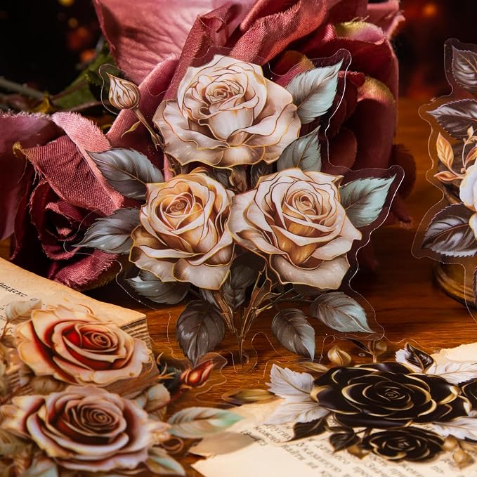 Yoksas Large Vintage Rose Stickers