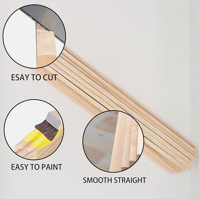 Premium 1/4" x 12" Balsa Wood Sticks 50pcs