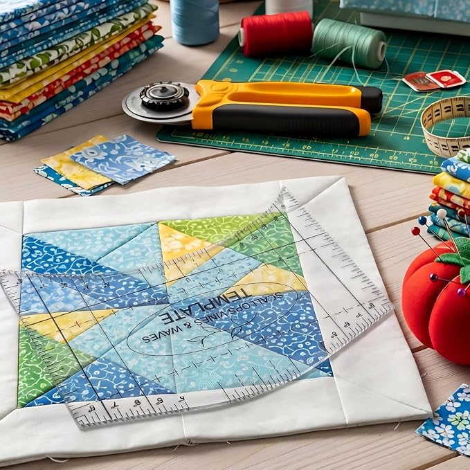 Scallop Vine Wave Design Template Acrylic Quilting Template Multi Pattern