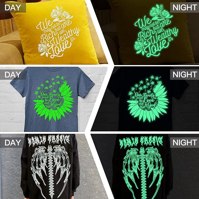 Glow in The Dark 3D Puff Vinyl Heat Transfer