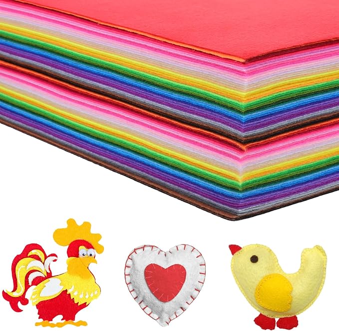 80 PCS Wool Blend Felt Sheets for Crafts 1 mm Thickness, 12 x 12 inches Felt
