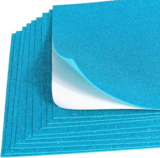 10 Sheets Glitter Paper Sheet for Crafts, A4 Cardstock Self-adhesive Paper for