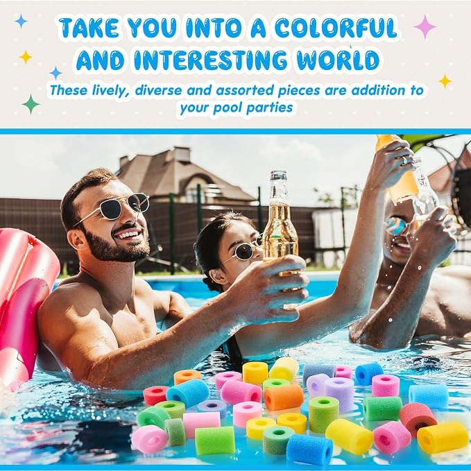 Frienda 50 Pcs Pool Noodles Bits Multicolor Craft Small Size Versatile Mixed