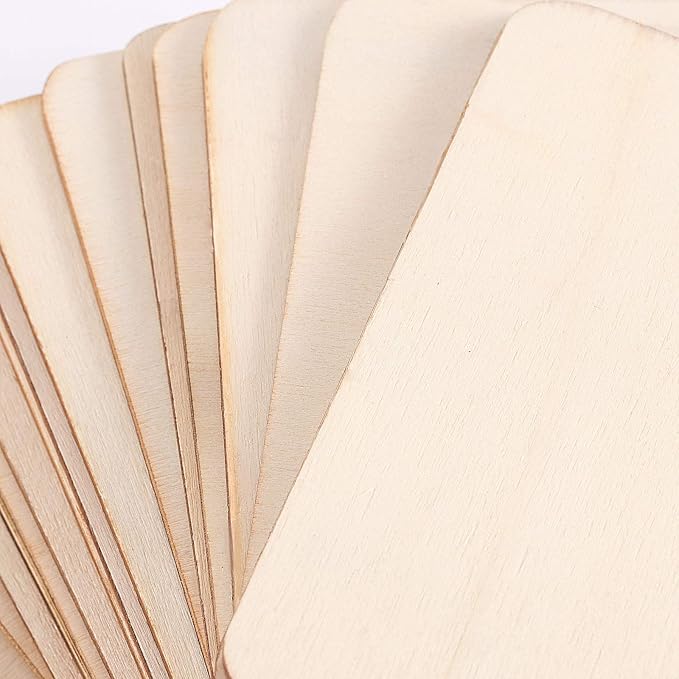 ZOENHOU 150 PCS 4 x 4 Inch Unfinished Wood Squares Bulk, Blank Basswood Sheets