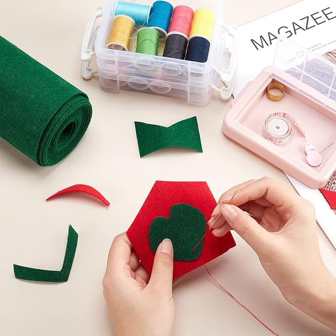 BENECREAT 10FT 15.75 Inch Wide Green Felt Fabric Sheet Nonwoven Felt Roll