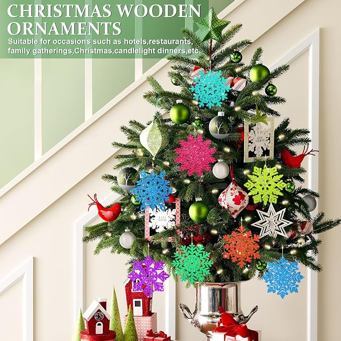 Wooden Christmas Snowflake Ornaments to Paint Christmas Decoration Cutouts