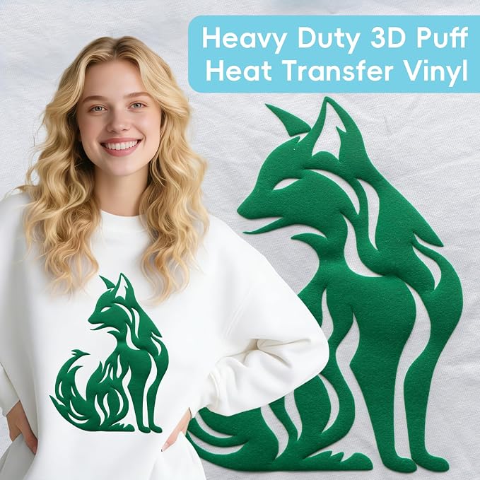 Aoder Green Heavy Duty Puff Vinyl Heat Transfer