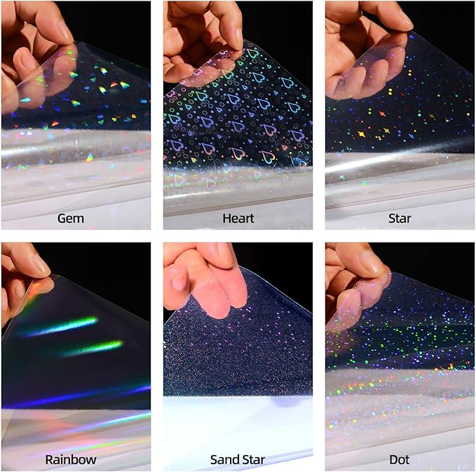 36 Sheets Holographic Laminating Sheets Clear Self Adhesive Sticker Paper |