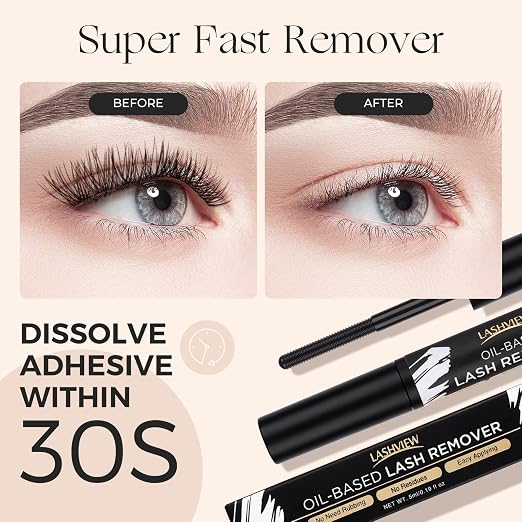 LASHVIEW Lash Bond and Seal & Lash Remover Kit Super Strong Hold 7Day+ Cluster