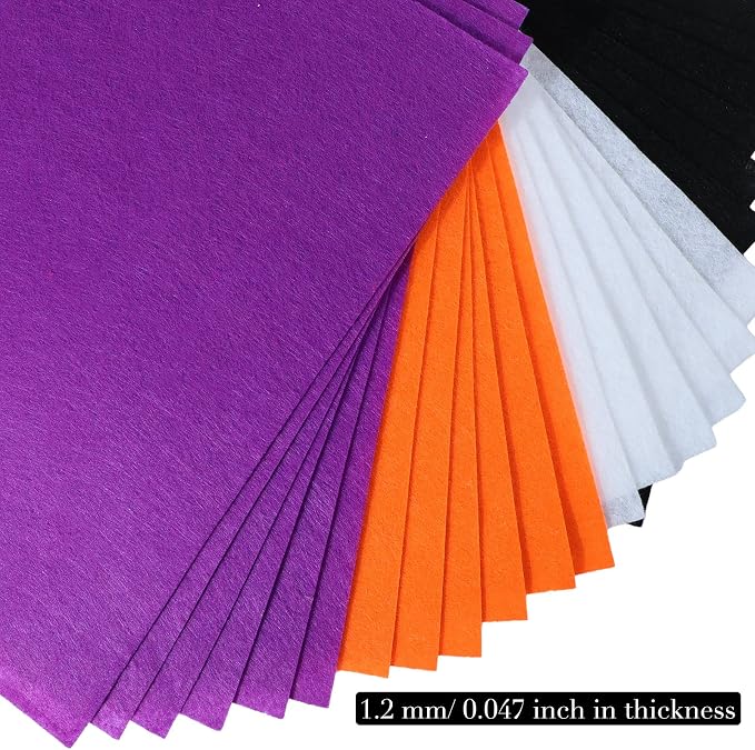 24 Piece Halloween Felt Fabric Sheets