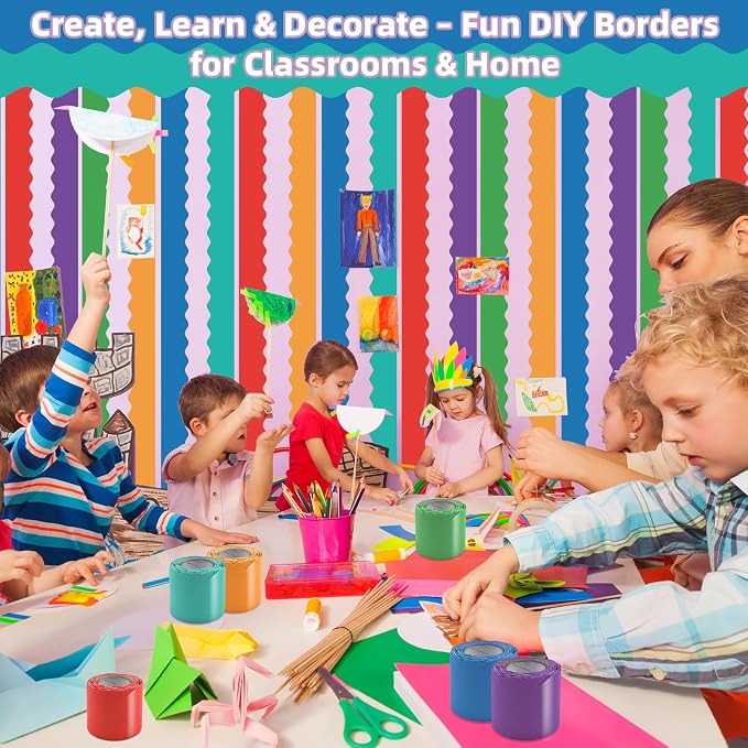 6 Rolls 196.8 Ft Bulletin Board Borders