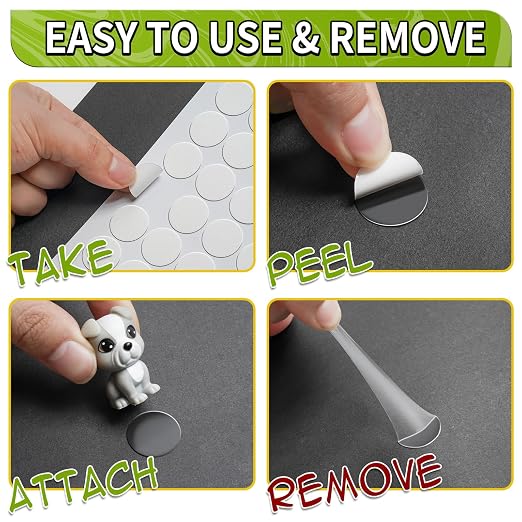 Piteno® 350Pcs Double Sided Adhesive Dots, 0.8" Clear Removable Sticky Adhesive