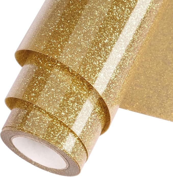 Gold Glitter HTV Heat Transfer Vinyl Roll 12inch x 10 ft