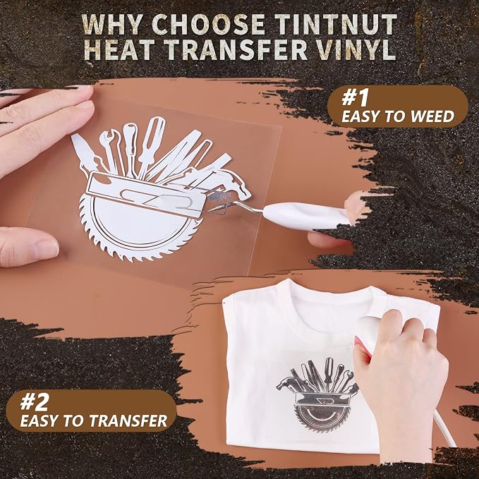 Tintnut Rusty Heat Transfer Vinyl, 10 Sheets 12×10in Iron on Vinyl | Scratched