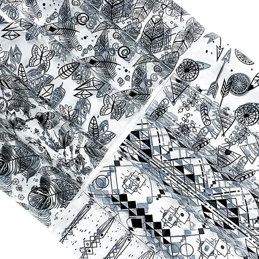 ONEART | 10 Pieces Bohemian Pattern Clear PVC Vinyl Sheets, A4 Size Handraw