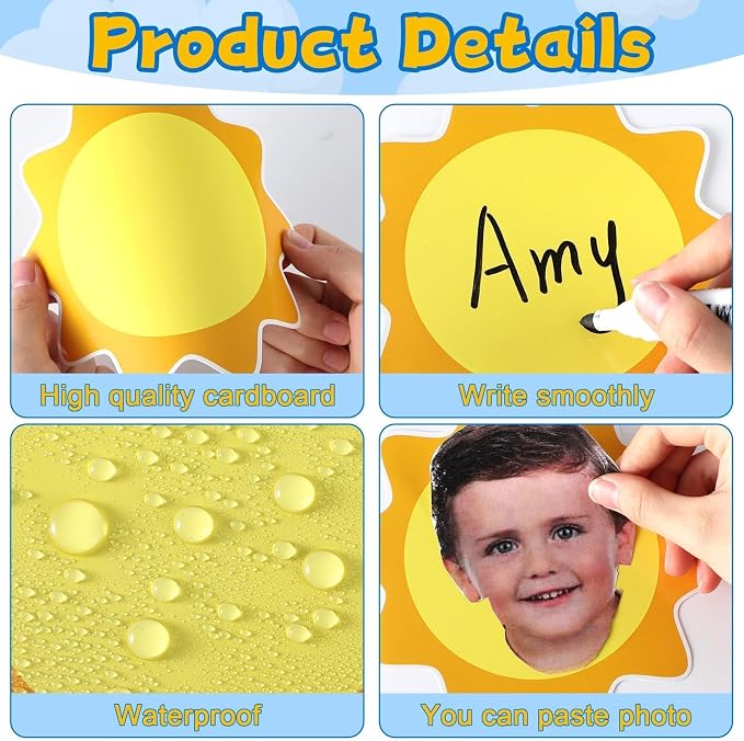 gisgfim 80Pcs Summer Sun Cutouts Sunshine Decorations Bulletin Board Yellow Sun