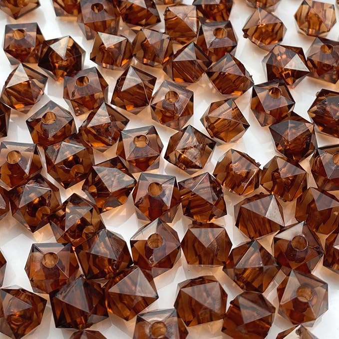 400pcs 8mm Acrylic Cube Faceted Beads Colorful Square Plastic Spacer Beads