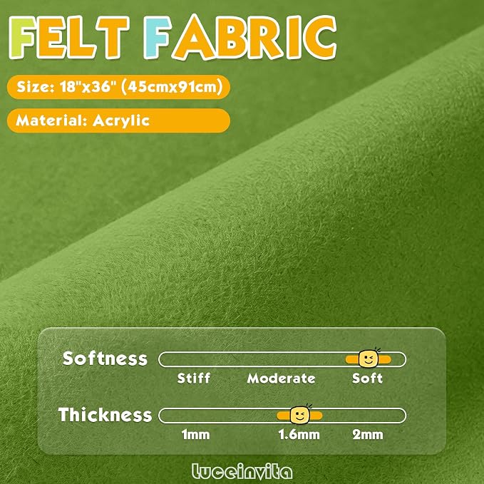 Moss 18" X 36" Felt Fabric Sheet
