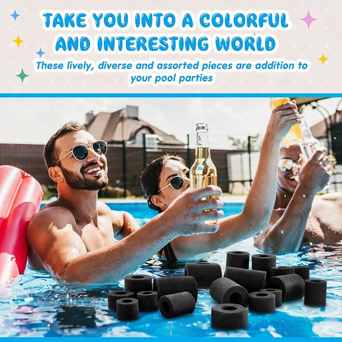 Frienda 50 Pcs Pool Noodles Bits Multicolor Craft Small Size Versatile Mixed