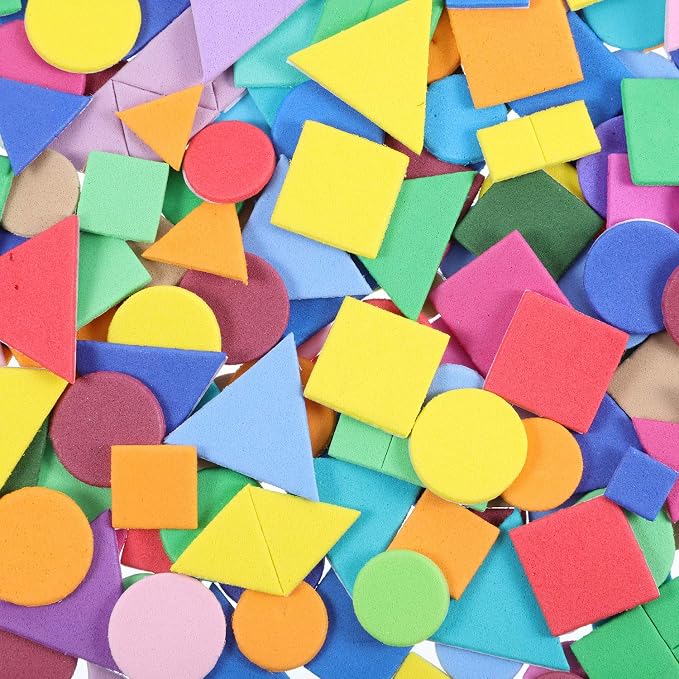 Sumind 1000 Pieces Foam Shape Stickers Self Adhesive Felt Shape