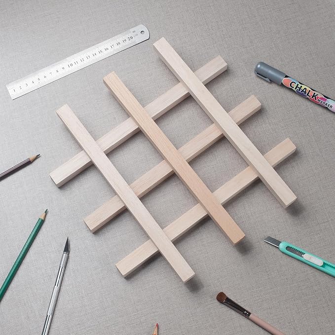 Balsa Wood Sticks Wood Strips 3/4" x 12", Square Wooden Dowel Rods