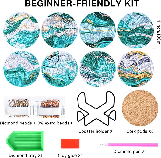 Ocean Diamond Art Painting Coasters Kit
