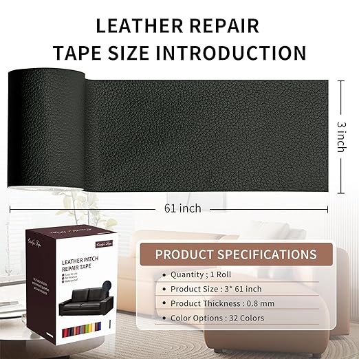 Leather Repair Patch Tape, Car Seat, Vinyl Leather Repair Kit