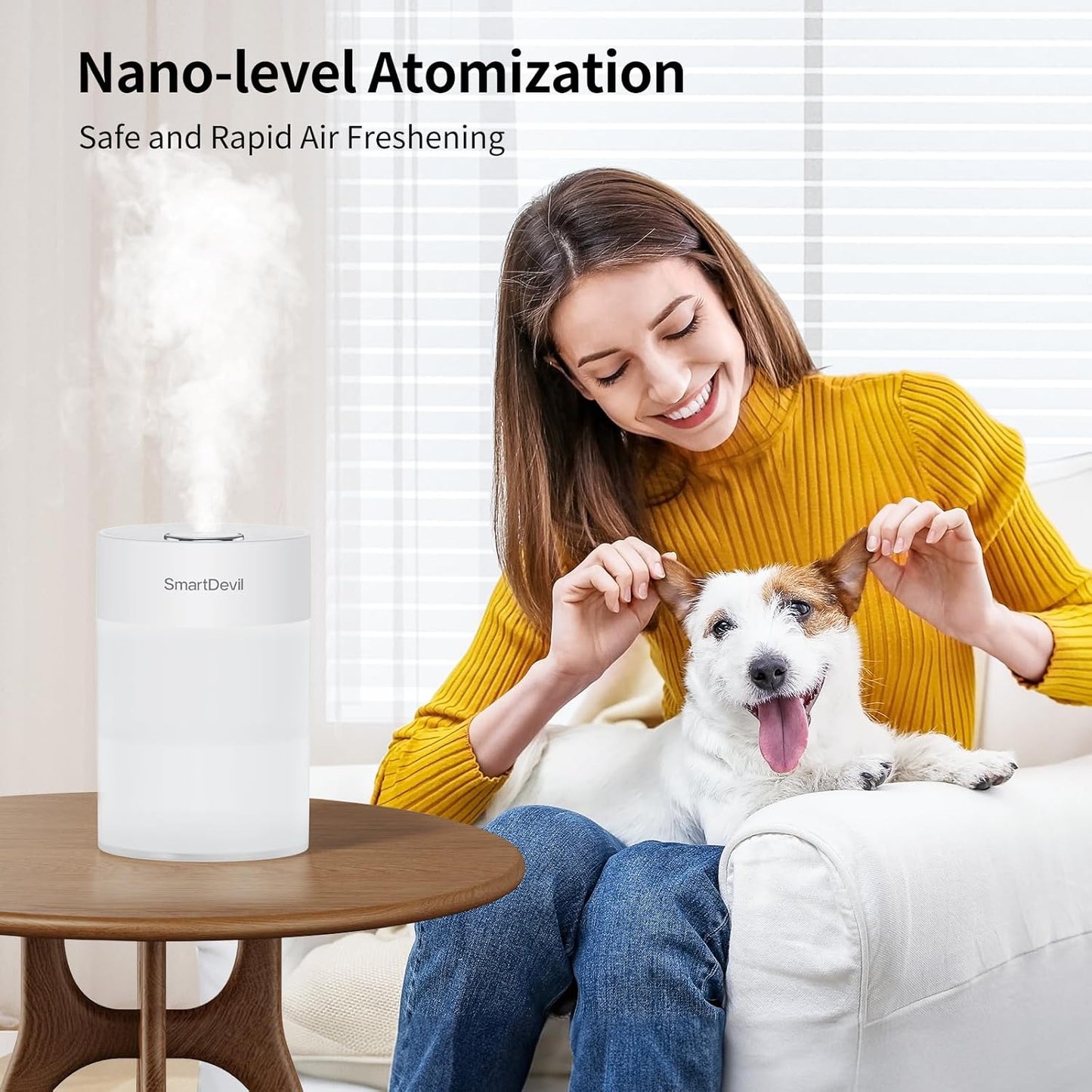 SmartDevil Small Humidifier, Portable USB Personal Desk Humidifier for Bedroom, Plants, Office, Travel, Nightstand with Night Light, Auto Shut-Off, Super Quiet