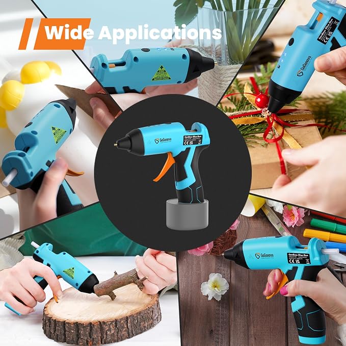 Cordless Hot Glue Gun, GoGonova 15s Fast Preheating 5Ah Built-in Battery Hot