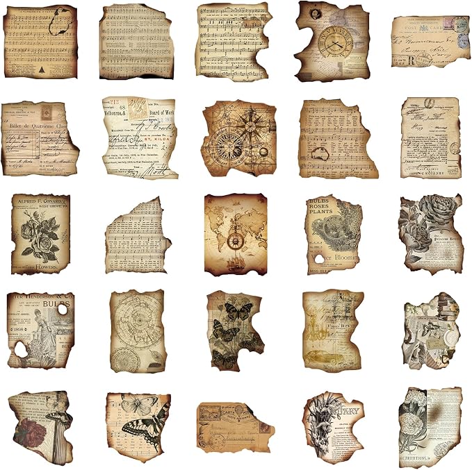 PRSTINCOL Vintage Journaling Stickers, Scrapbook Supplies